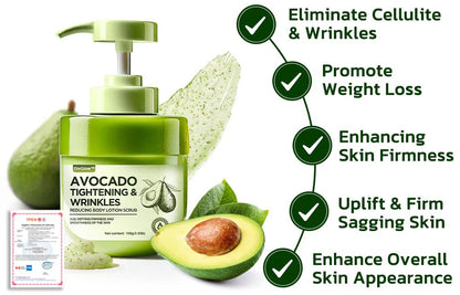 DivGlow™ Avocado Tightening & Wrinkles Reducing Body Lotion Scrub (CDA Recommended)