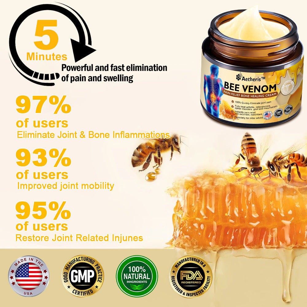 Official Store:Aetheris™ Bee Venom Instant Ultra Strength Pain Relief Therapy Cream(Specially for older adults & AAOS recommends)🔥